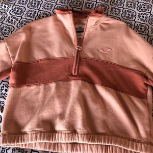 Zip up light and dark pink sweatshirt